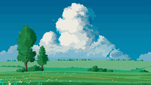 Pixel art landscape