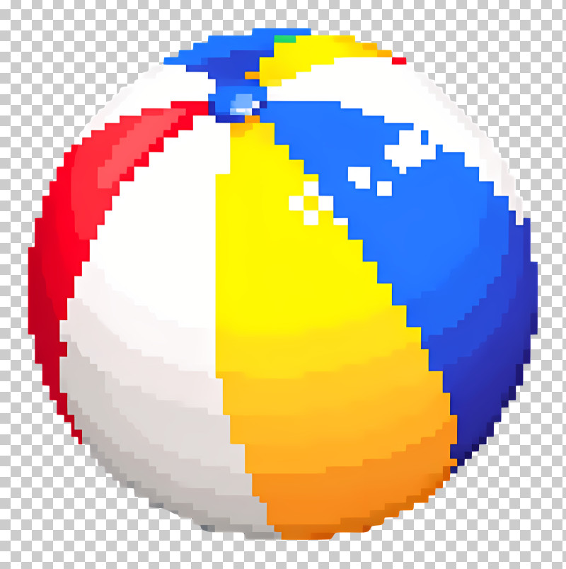 Colorful pixel beach ball