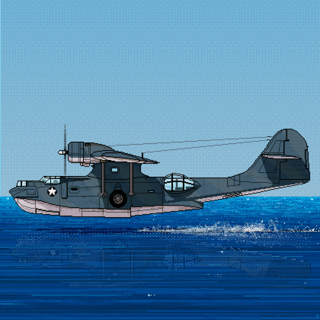 WW2 PBY-5A Catalina pixel art plane